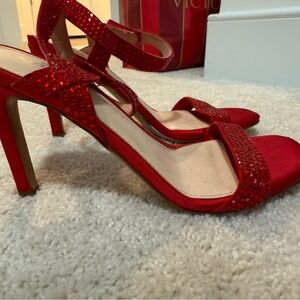 Elegant Red Strappy Heels